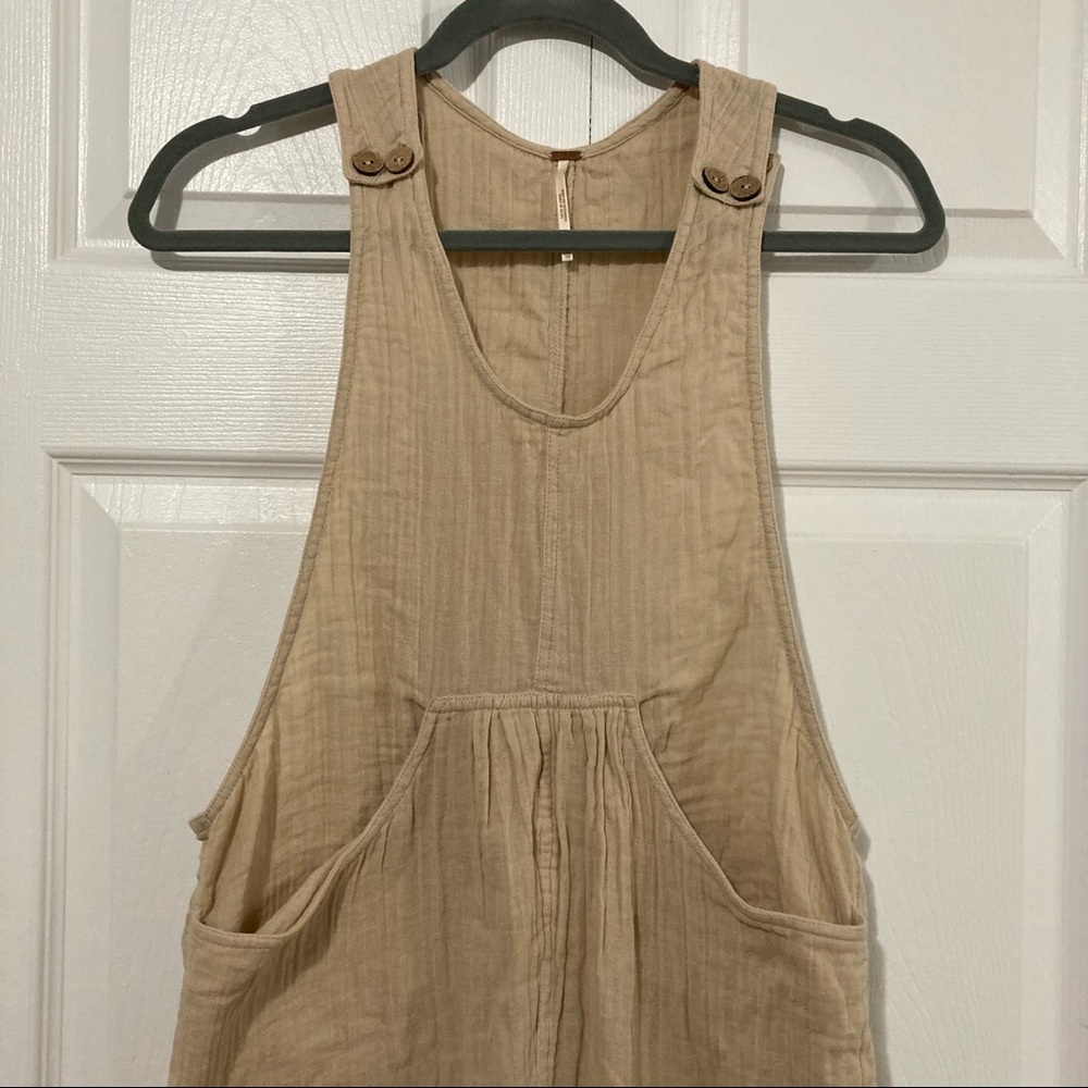 Free people beige overalls